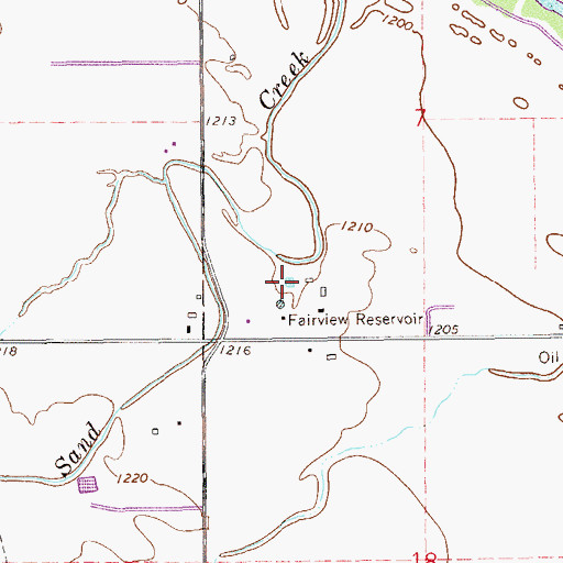 Topographic Map of Fairview Reservoir, OK