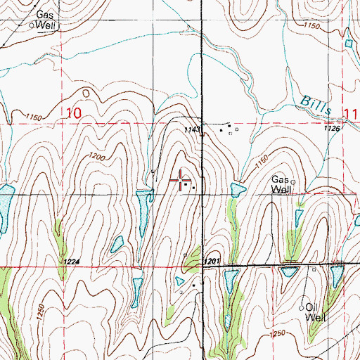 Topographic Map of Fairview School, OK