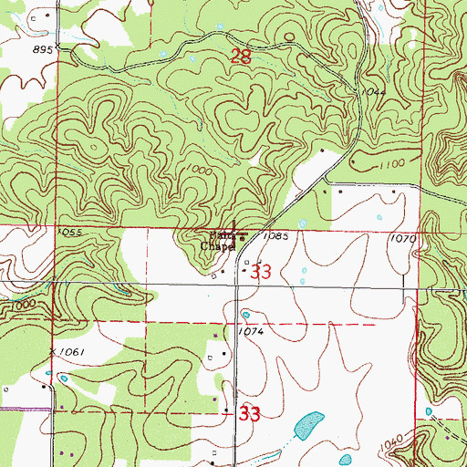 Topographic Map of Faith Chapel, OK