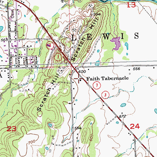 Topographic Map of Faith Tabernacle, OK