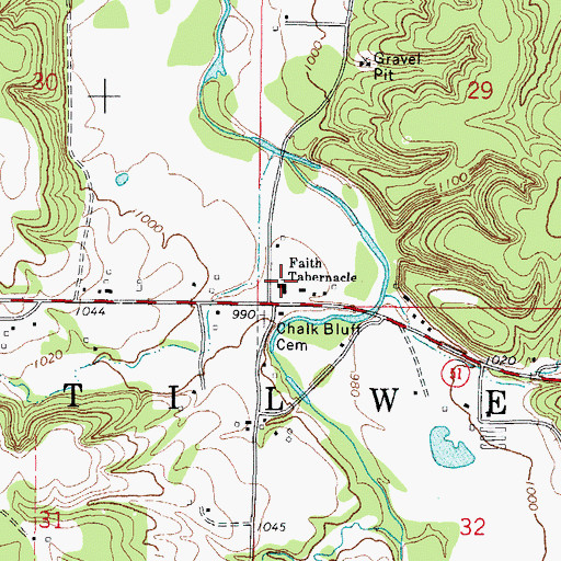Topographic Map of Faith Tabernacle, OK