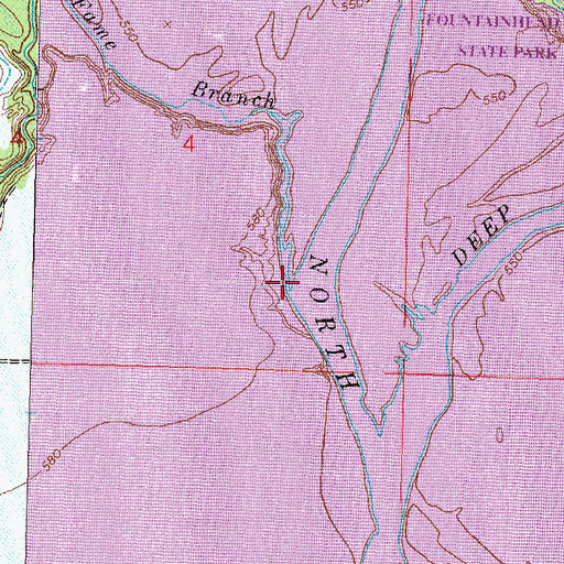 Topographic Map of Fame Branch, OK
