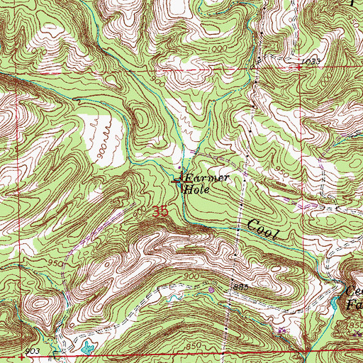 Topographic Map of Farmer Hole, OK