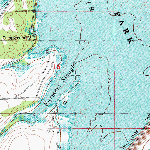 Topographic Map of Farmers Slough, OK