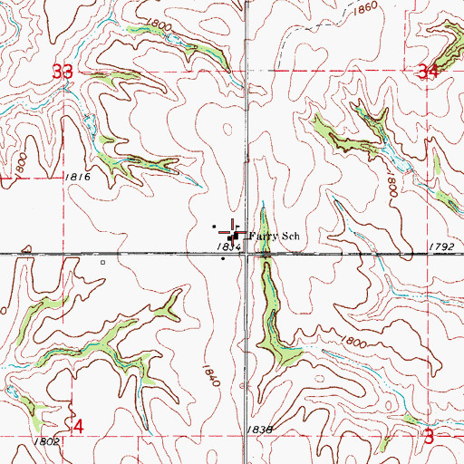 Topographic Map of Farry School, OK