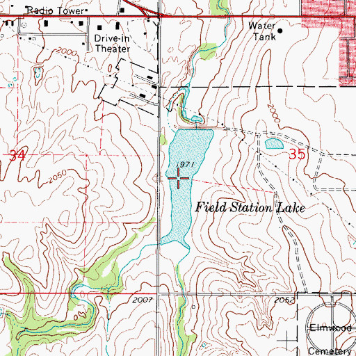 Topographic Map of Southern Great Plains Field Station Lake, OK
