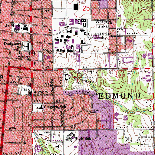 Topographic Map of Fink Park, OK