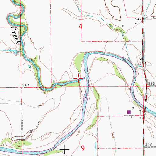 Topographic Map of Finn Creek, OK