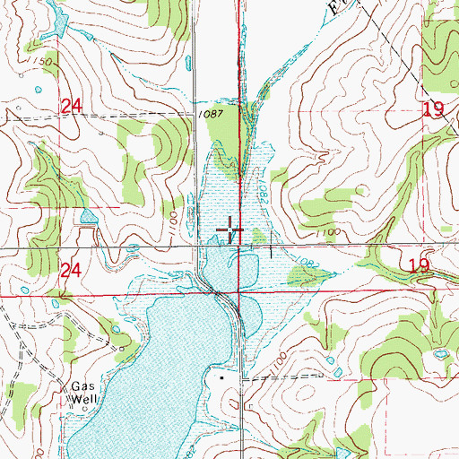 Topographic Map of Fish Creek, OK