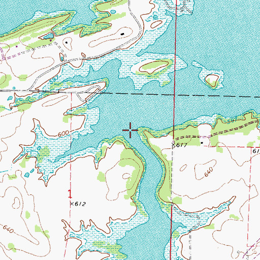 Topographic Map of Fish Creek, OK