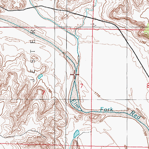 Topographic Map of Fish Creek, OK