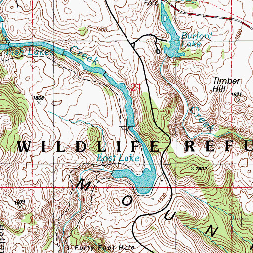 Topographic Map of Fish Lakes, OK
