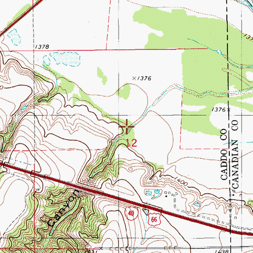 Topographic Map of Fisher Canyon, OK