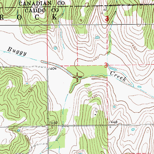 Topographic Map of Fisher Creek, OK