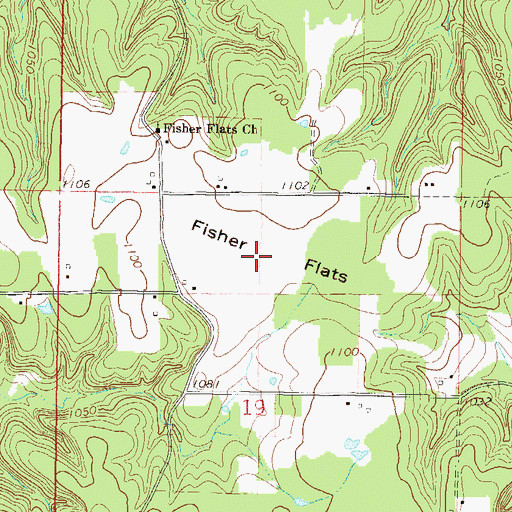 Topographic Map of Fisher Flats, OK