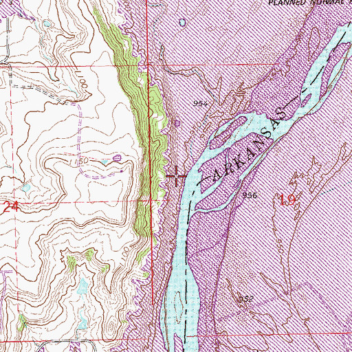 Topographic Map of Fishhook Creek, OK