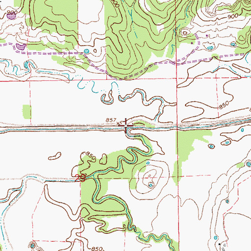 Topographic Map of Fivemile Creek, OK
