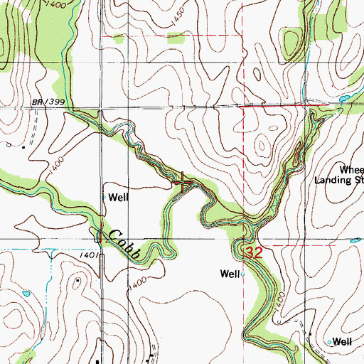 Topographic Map of Fivemile Creek, OK