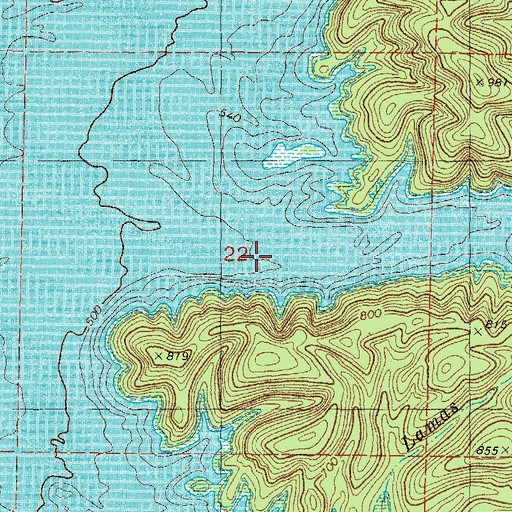 Topographic Map of Fivemile Hollow, OK