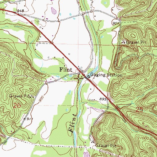 Topographic Map of Fivemile Hollow, OK