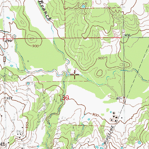 Topographic Map of Flag Branch, OK