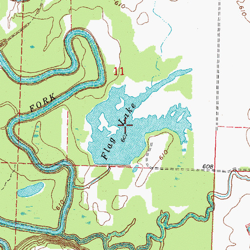 Topographic Map of Flag Lake, OK