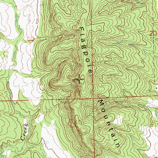 Topographic Map of Flagpole Mountain, OK