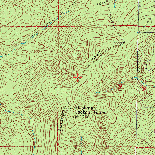 Topographic Map of Flashman Trail, OK