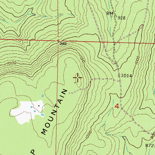 Topographic Map of Flat Top Mountain, OK