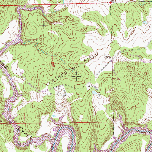 Topographic Map of Flesher Oil Field, OK
