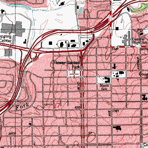 Topographic Map of Flower Garden Park, OK