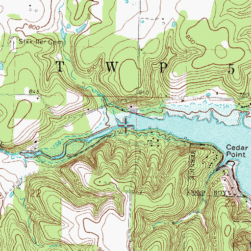 Topographic Map of Fly Creek, OK