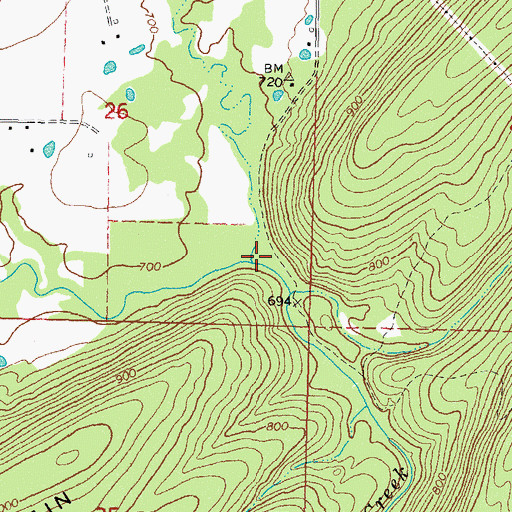 Topographic Map of Fobb Creek, OK