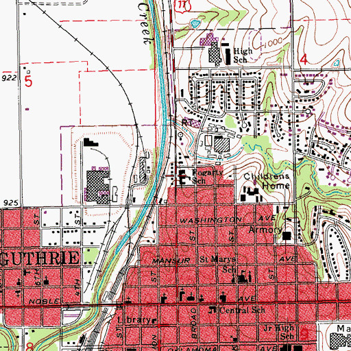 Topographic Map of Fogarty Elementary School, OK