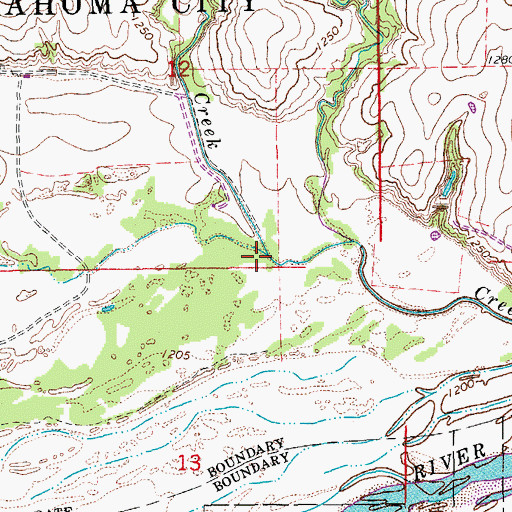Topographic Map of Foreman Creek, OK