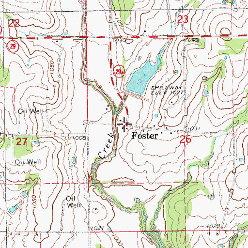 Topographic Map of Foster, OK