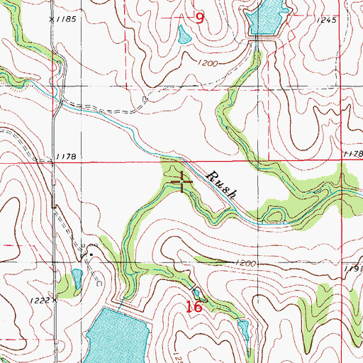 Topographic Map of Fourmile Creek, OK