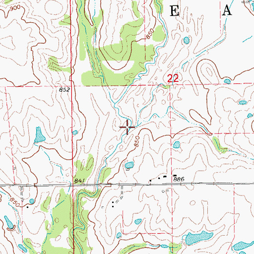 Topographic Map of Fox Branch, OK