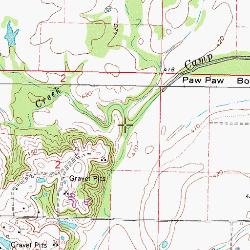 Topographic Map of Fox Branch, OK