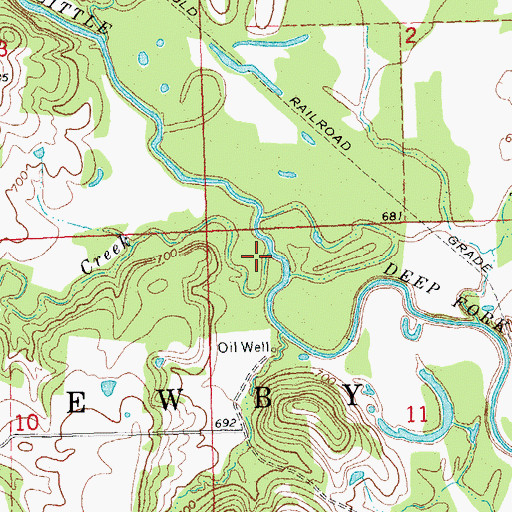 Topographic Map of Frank Henry Creek, OK