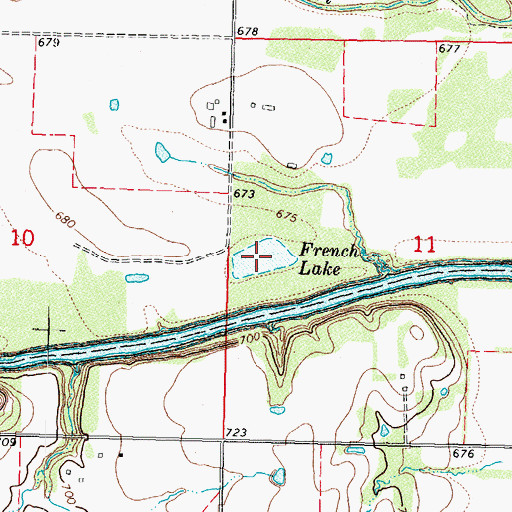 Topographic Map of French Lake, OK