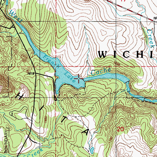 Topographic Map of French Lake Dam, OK