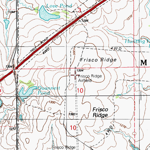 Topographic Map of Frisco Ridge, OK