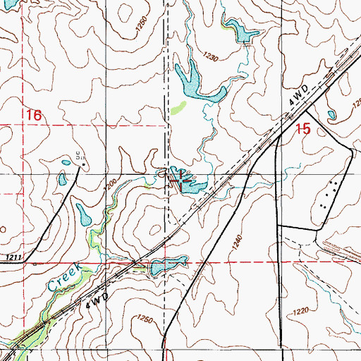 Topographic Map of Frisco Tank, OK
