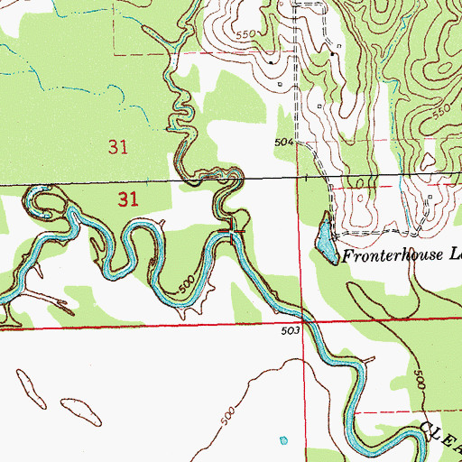 Topographic Map of Fronterhouse Creek, OK