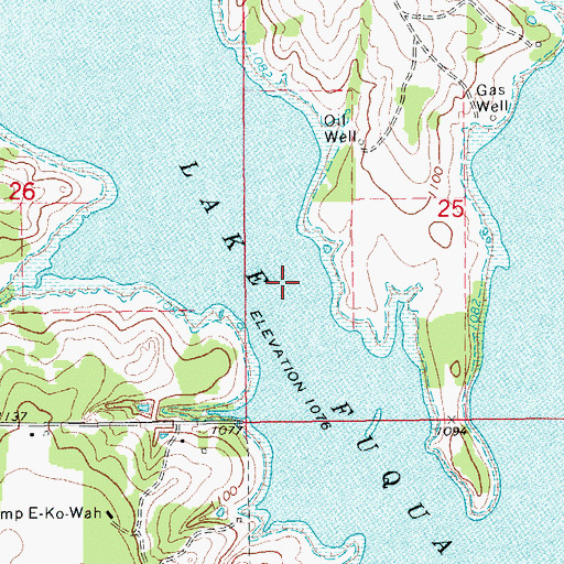 Topographic Map of Lake Fuqua, OK