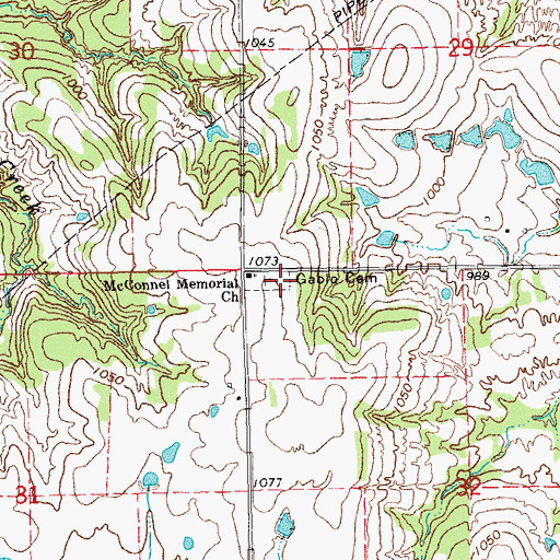 Topographic Map of Gable Cemetery, OK