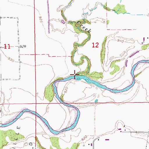 Topographic Map of Gaddis Creek, OK