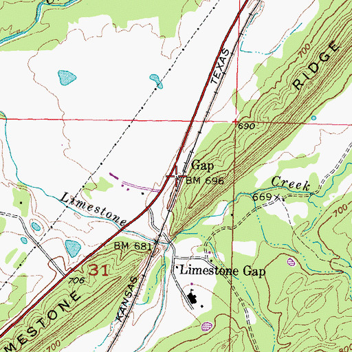 Topographic Map of Gap, OK