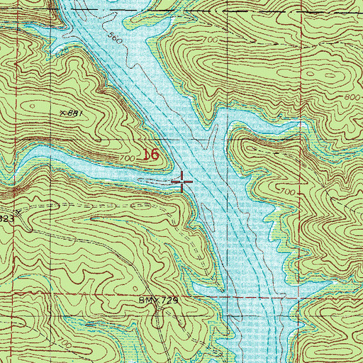 Topographic Map of Gar Creek, OK